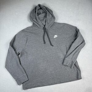 Nike Hoodie Mens Large Gray Pullover Sweatshirt Sportswear Club Jersey